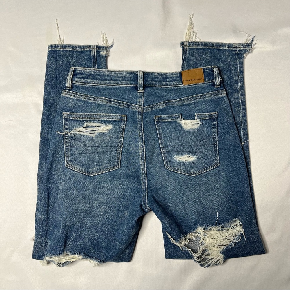 American Eagle Mom Jeans Front and Back Ripped Size 4 - Picture 5 of 11